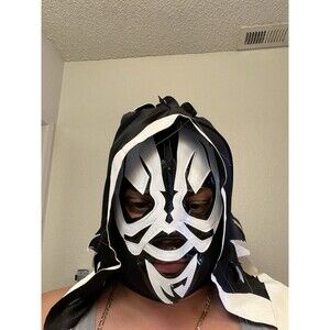 L.A. Park Support Mask Black Skull Design Lucha Libre Wrestling Mask Mexican St